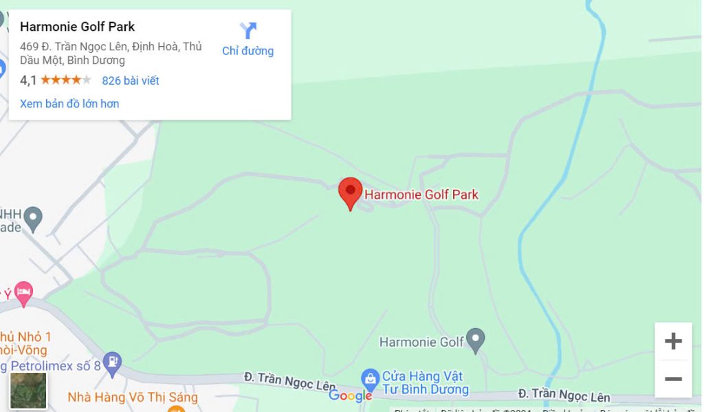 Vị trí, địa chỉ sân golf Harmonie Golf Park Bình Dương